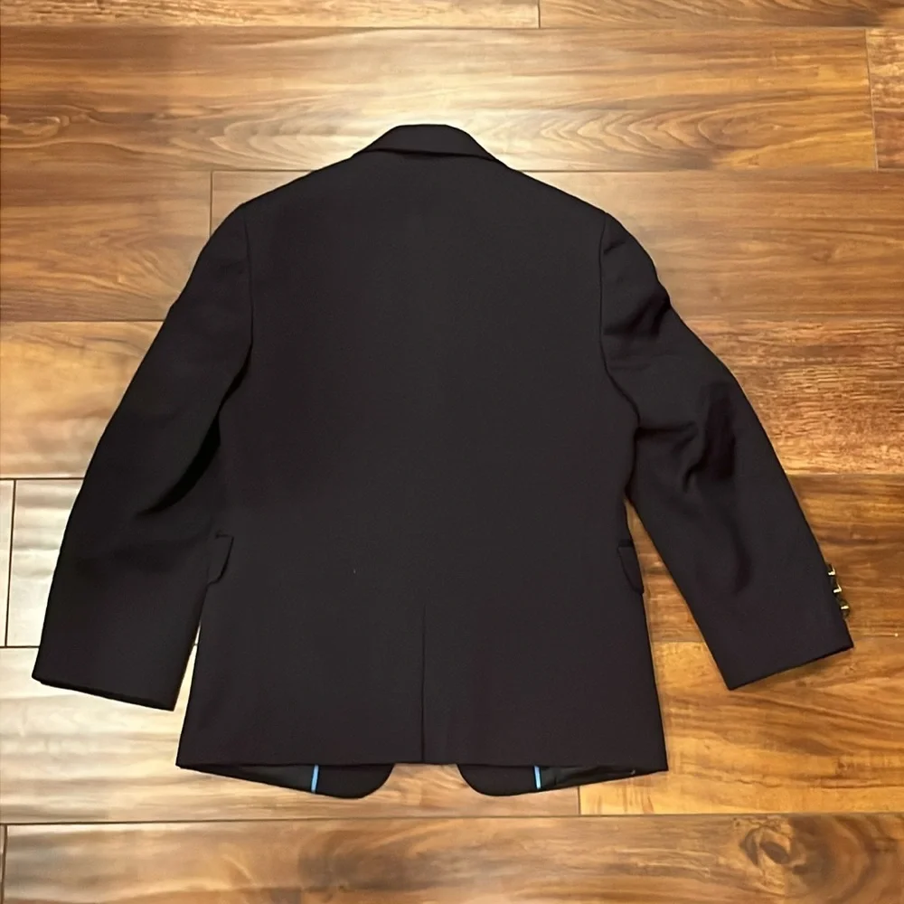 Lord & Taylor Boys Elegant Black Blazer with Gold Buttons Size 8R